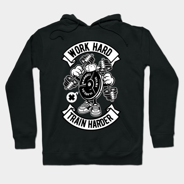 Work Hard Train Harder - Gym Workout Hoodie by Scipio